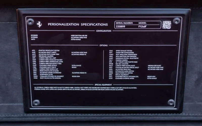 Ferrari F12 TDF * 1/799 * ONLY 513 KM * MATT CARBON * 1 OWNER *  - 124639